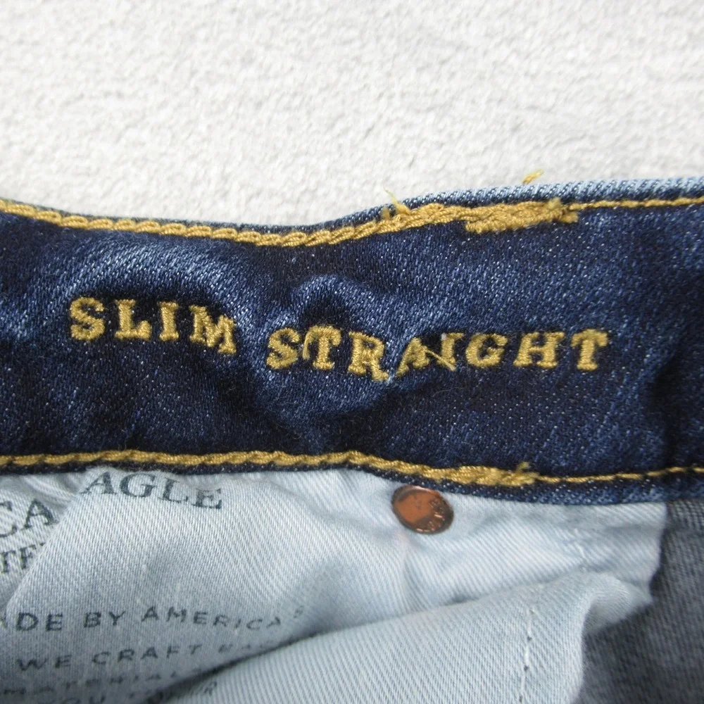 American Eagle Outfitters Mens Slim Straight Extreme Flex Dark Wash Jeans 31x32